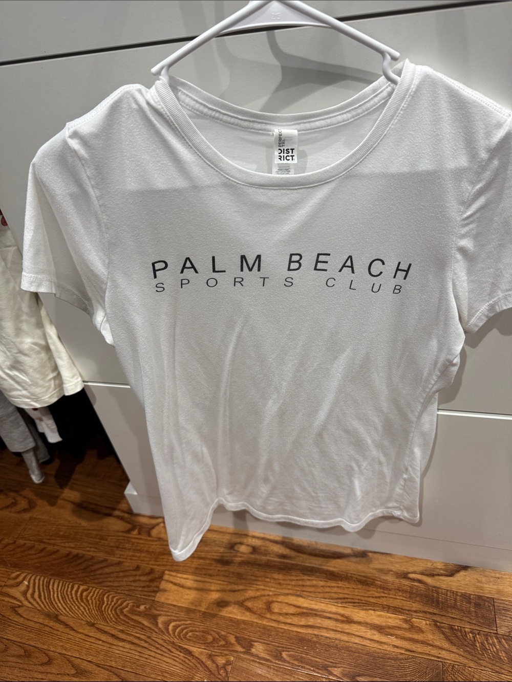 Palm Beach Sports Club District White Graphic Tee with Subtle Text